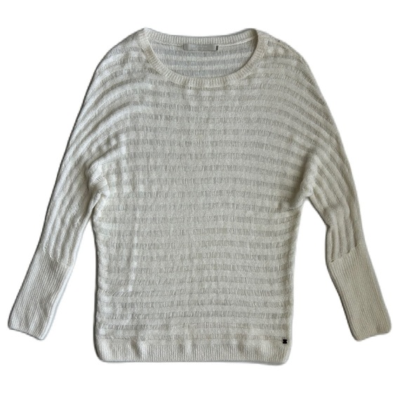 One Grey Day‎ Revolve Women’s Ivory Loose Knit Long Sleeve Sweater Top Small - Picture 1 of 10